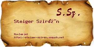 Steiger Szirén névjegykártya